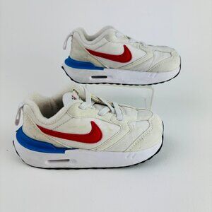 Nike Air Max Dawn Toddler 8C Sneakers DC9318-104  White Red Slip On's